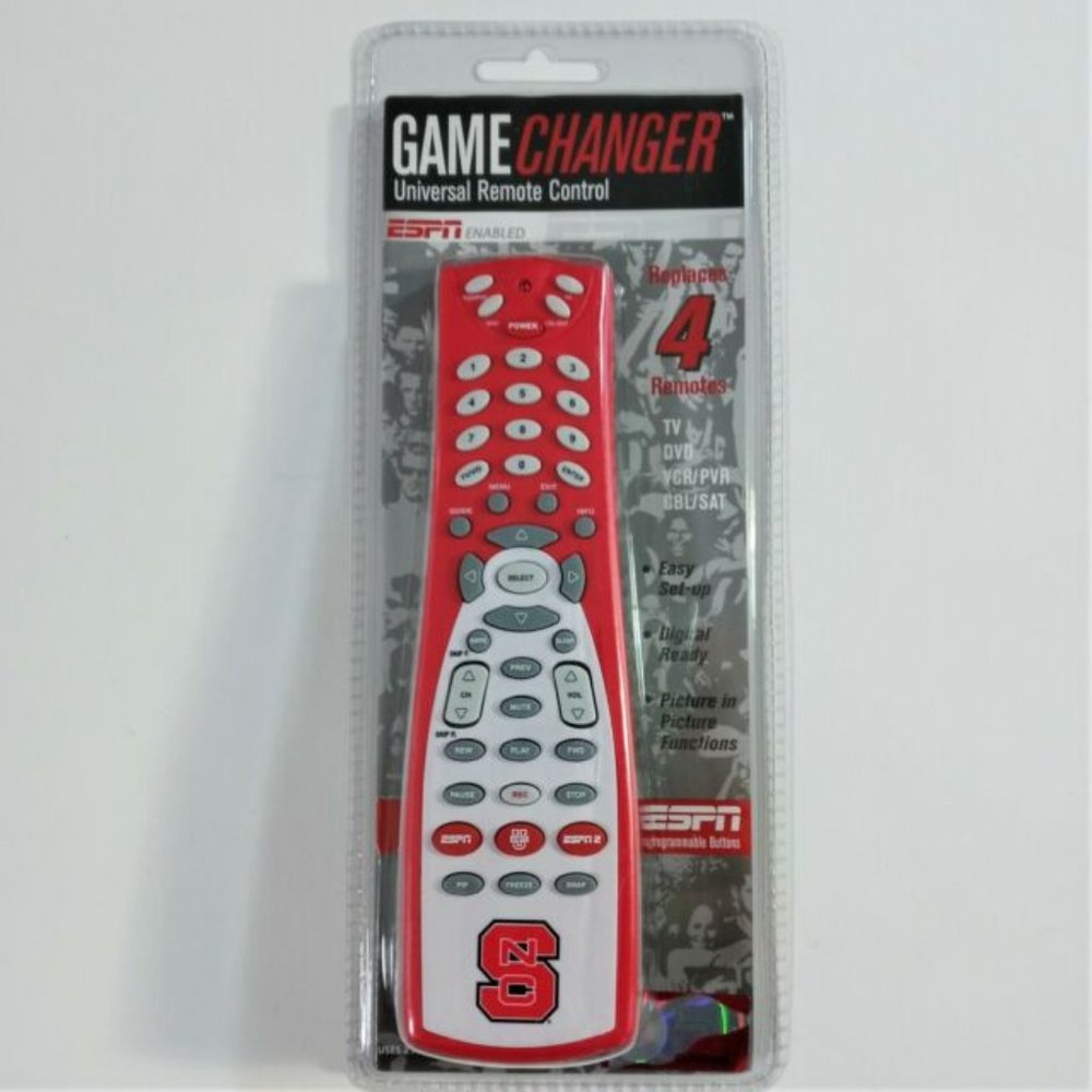 Game Changer Universal TV Remote Control - NC State Wolfpack Red ESPN Enabled